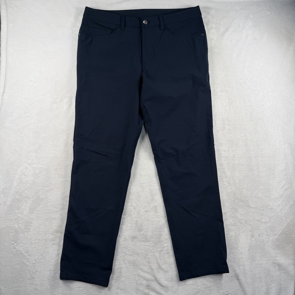 Lululemon ABC Pants Men 33x31 Navy Blue Warpstreme Classic Chino LM5426S Stretch